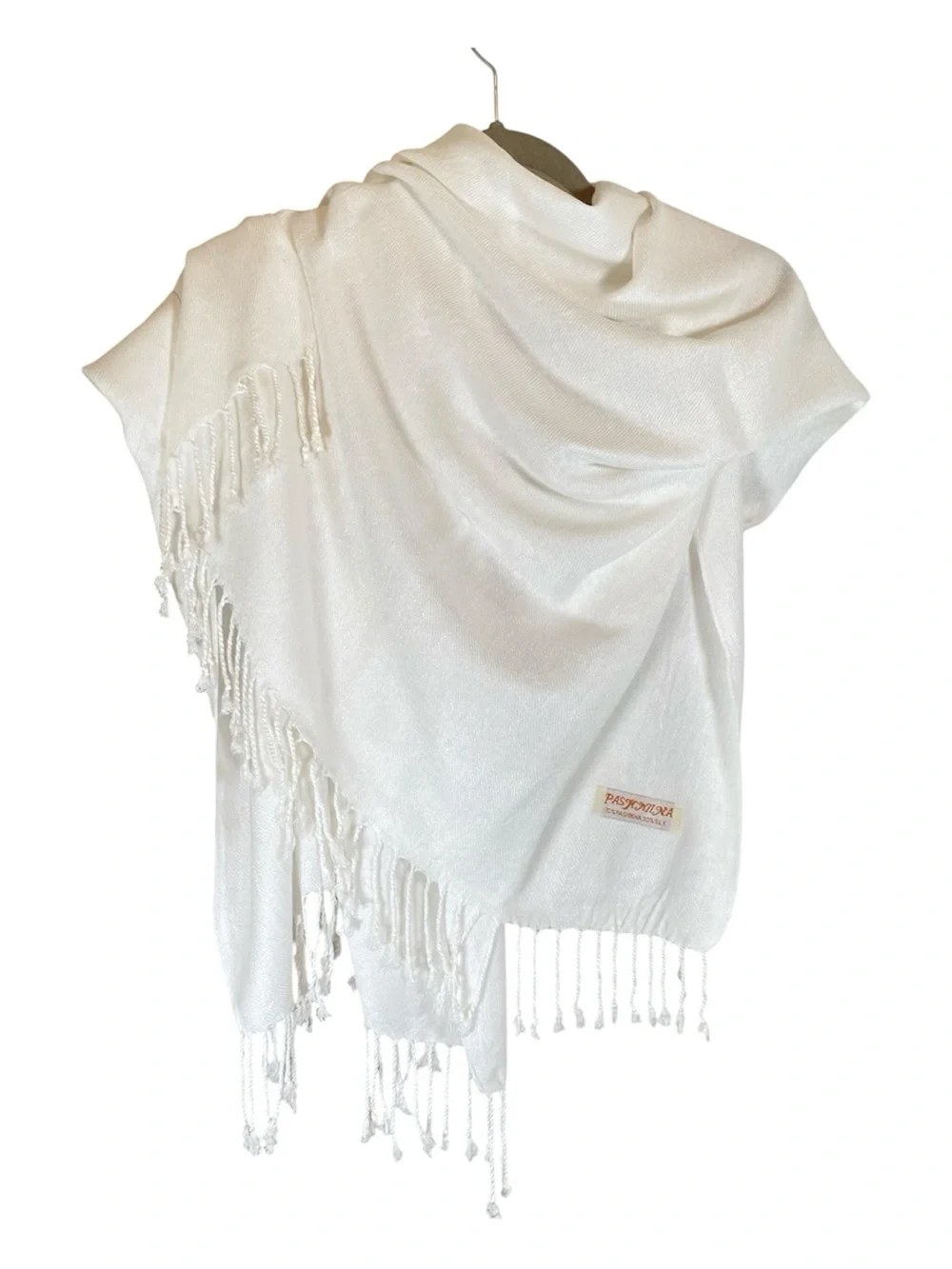 PASHMINA Scarf Wrap Fringe White